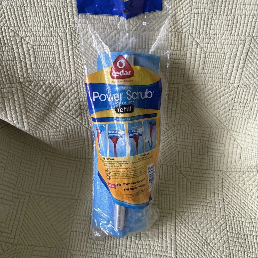 O Cedar Power Scrub Microfiber Wave Sponge Roller Mop Head Refill New Sealed